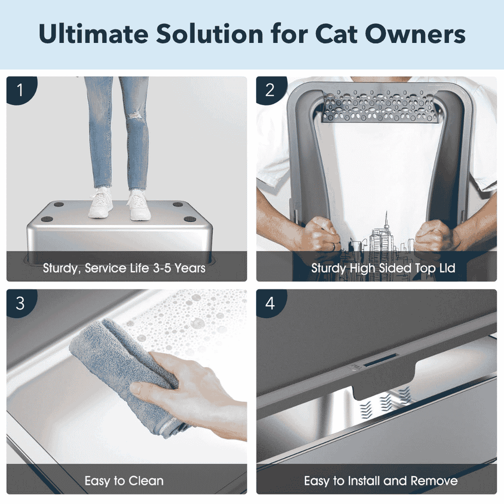 XXL Stainless Steel Cat Litter Box