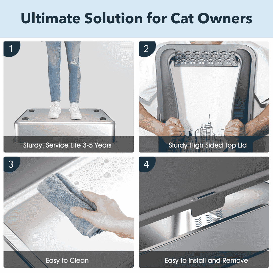 XXL Stainless Steel Cat Litter Box