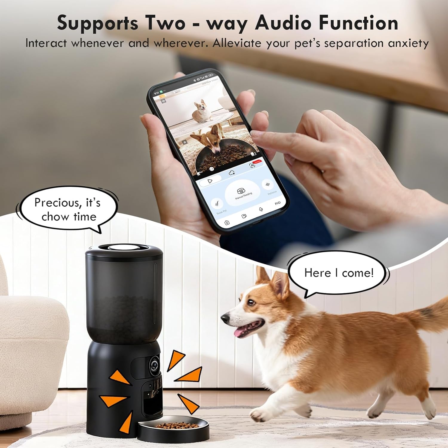 Premium Smart Automatic Pet Feeder with 2K Dual Camera