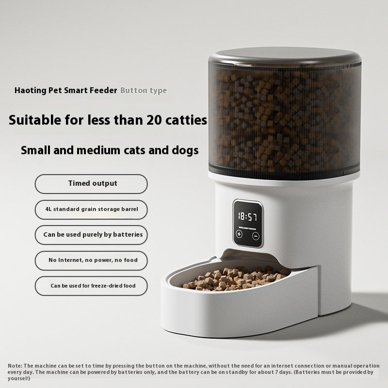 Smart Automatic Pet Feeder 4L – Wi-Fi & Button Control