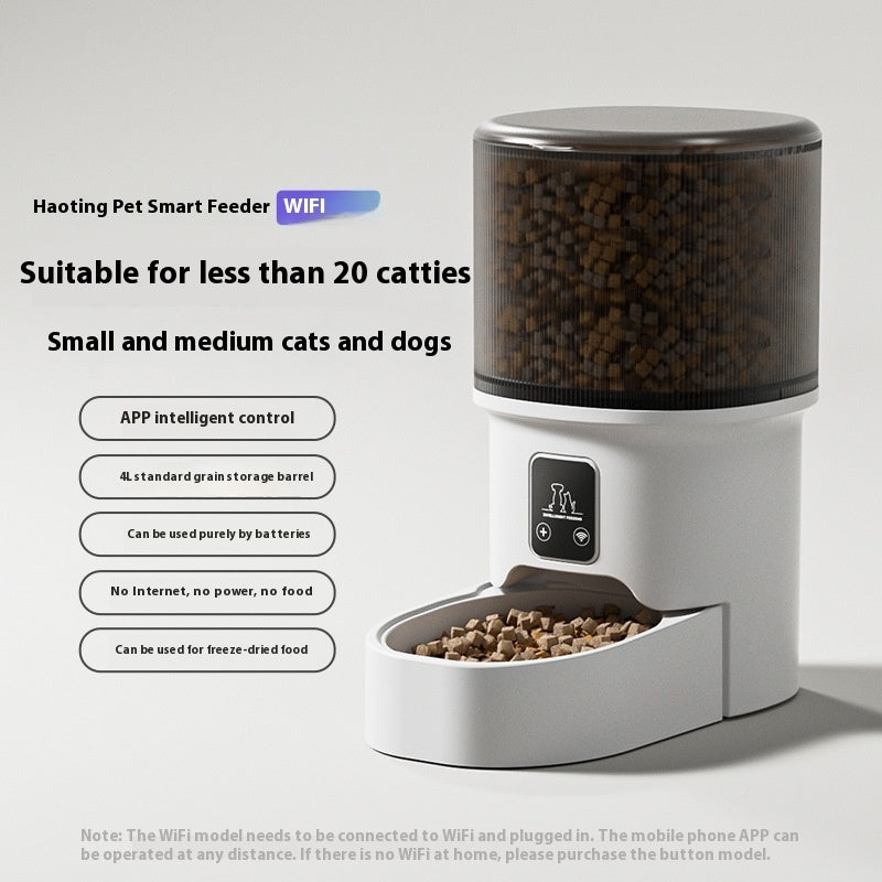 Smart Automatic Pet Feeder 4L – Wi-Fi & Button Control