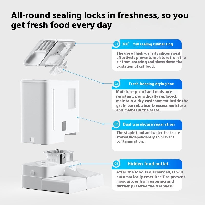 Smart Automatic Pet Feeder with Live Video – International Edition