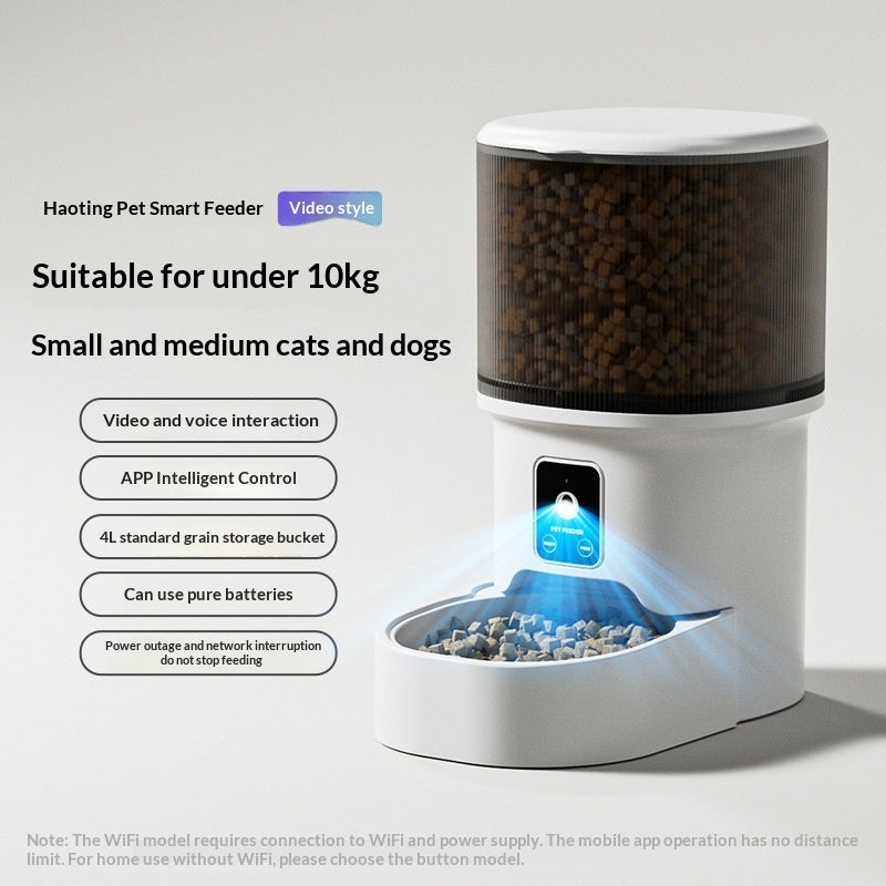 Smart Automatic Pet Feeder 4L – Wi-Fi & Button Control