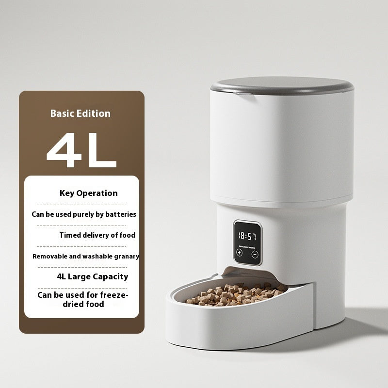 Smart Automatic Pet Feeder 4L – Wi-Fi & Button Control