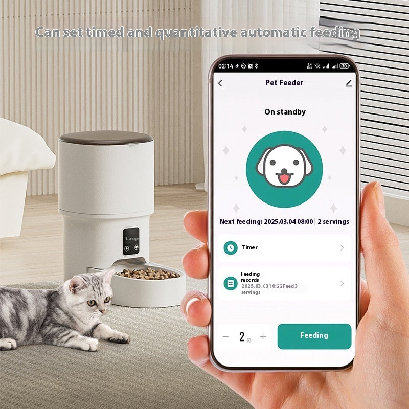 Smart Automatic Pet Feeder 4L – Wi-Fi & Button Control