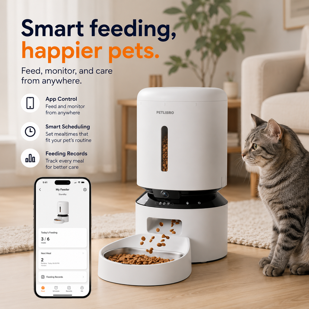 Smart Automatic Pet Feeder with HD Camera – 3L & 5L