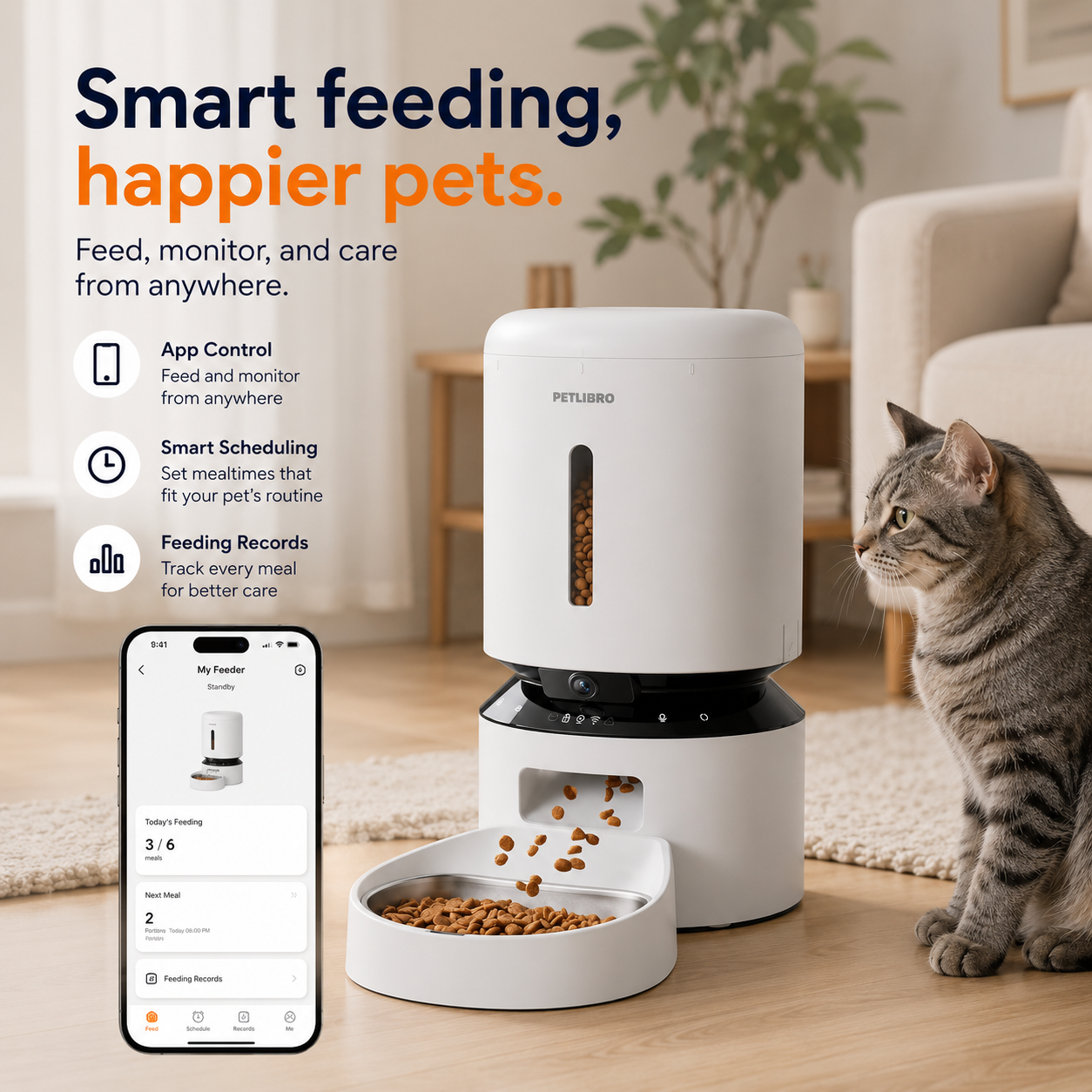 Smart Automatic Pet Feeder with HD Camera – 3L & 5L