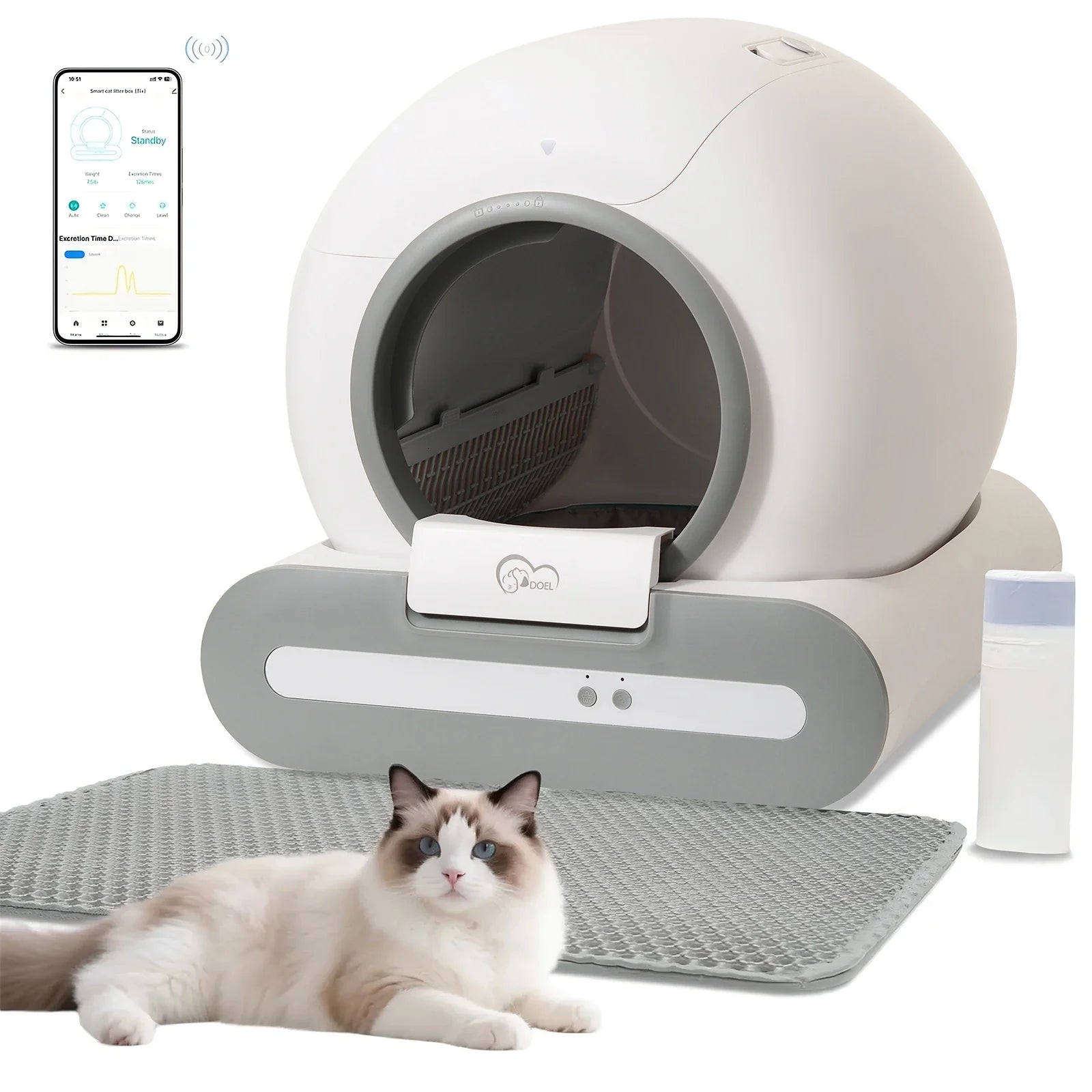 Smart Self-Cleaning Cat Litter Box – 65L Wi-Fi Edition