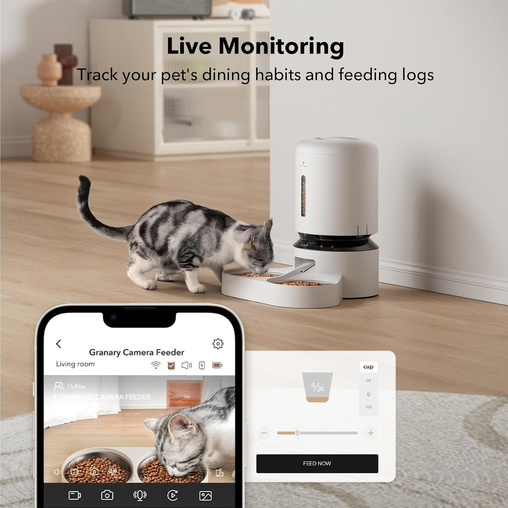 Smart Automatic Pet Feeder with AI Camera