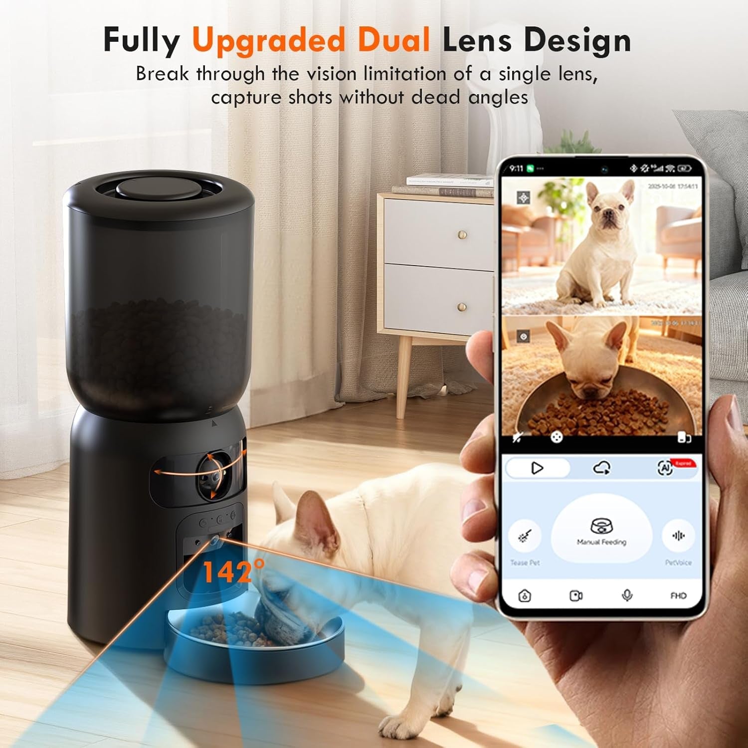 Premium Smart Automatic Pet Feeder with 2K Dual Camera
